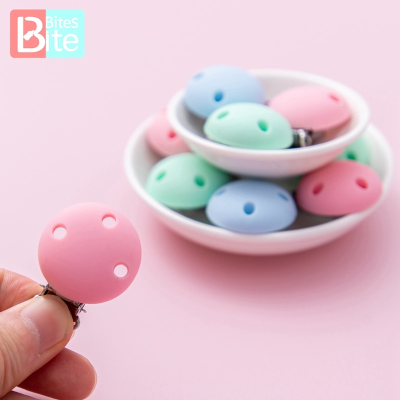 Bite Bites 4pcs Baby Pacifier Clip Three Holes Leopard Marble Round Silicone Holder Clip Infant Nipple Clasps Baby Product